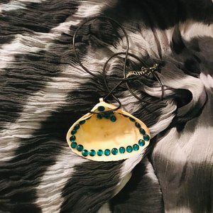 Seashell Vintage Rare UNique Rhinestone One of a Kind Handmade Seashell Necklace